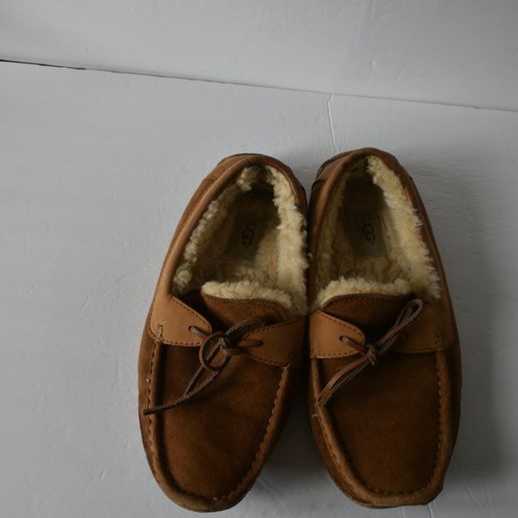 UGG Men's Byron Chestnut Brown Slip On Moccasin's Loafer Slipper Size 10 - Picture 6 of 10